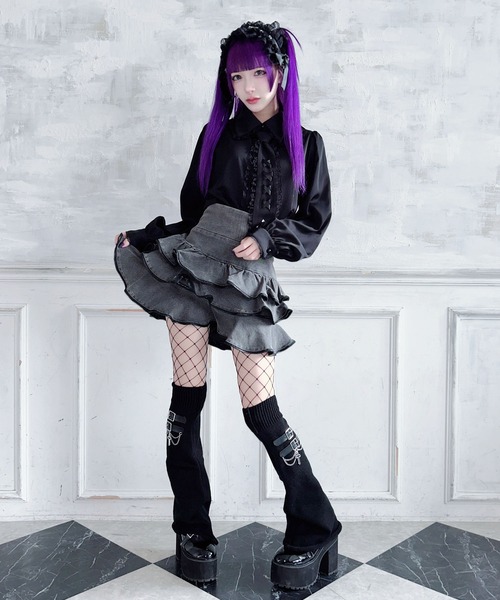 MA*RS（アメーバーマーズ）の「クロスストーンネクタイ付きブラウス（シャツ/ブラウス・レディース・ブラック/ホワイト・FREE）」の12枚目の写真