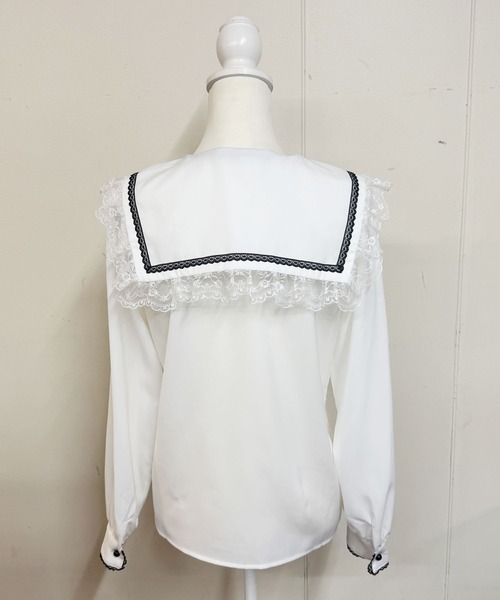 MA*RS（アメーバーマーズ）の「クロスストーンネクタイ付きブラウス（シャツ/ブラウス・レディース・ブラック/ホワイト・FREE）」の16枚目の写真