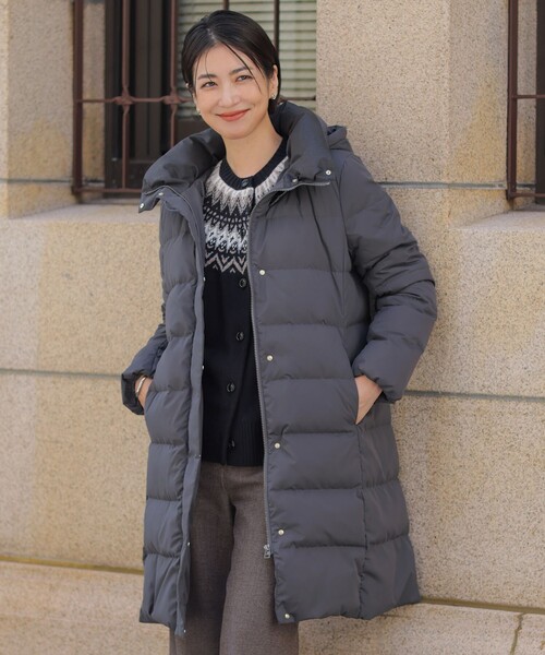 洗える・2way】タフタダウン ロング丈 コート（ダウンジャケット