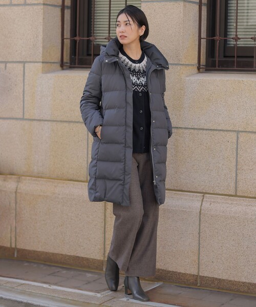 洗える・2way】タフタダウン ロング丈 コート（ダウンジャケット