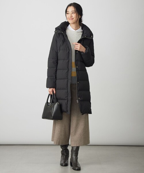 洗える・2way】タフタダウン ロング丈 コート（ダウンジャケット