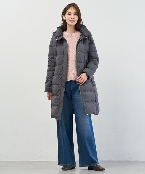 洗える・2way】タフタダウン ロング丈 コート（ダウンジャケット