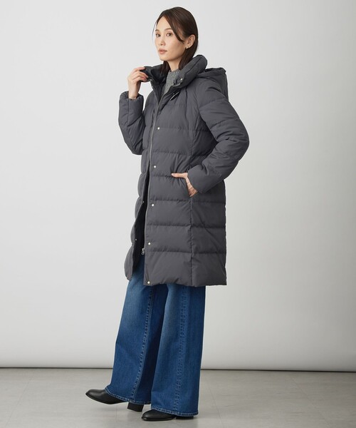 洗える・2way】タフタダウン ロング丈 コート（ダウンジャケット