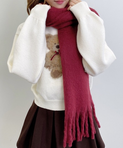 INGNI（イング）の「フリンジボリュームストール（ストール/ショール・レディース・ボルドー/ピンク/サックスブルー/オフホワイト/グレー/ホワイト系その他/ピンク系/サックスブルー系2・ONE SIZE）」の13枚目の写真