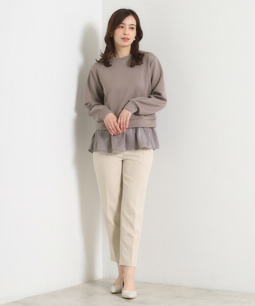 ITS'DEMO（イッツデモ）の「【洗濯機OK】異素材コンビプルオーバー（Tシャツ/カットソー・レディース・アイボリー/ブラック/ブラウン系その他・00）」の20枚目の写真