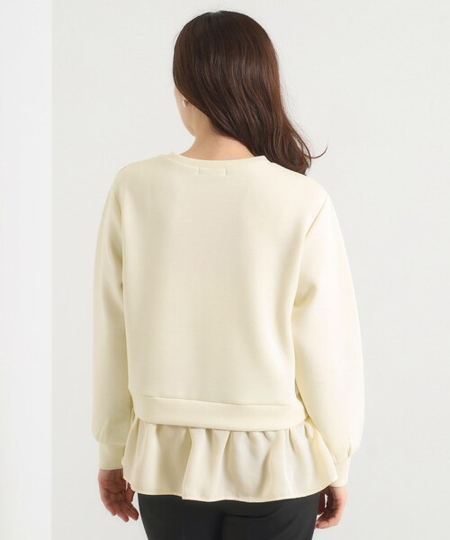 ITS'DEMO（イッツデモ）の「【洗濯機OK】異素材コンビプルオーバー（Tシャツ/カットソー・レディース・アイボリー/ブラック/ブラウン系その他・00）」の21枚目の写真