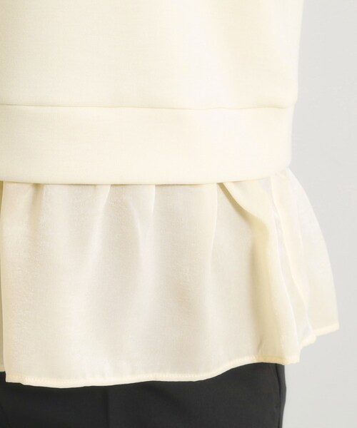 ITS'DEMO（イッツデモ）の「【洗濯機OK】異素材コンビプルオーバー（Tシャツ/カットソー・レディース・アイボリー/ブラック/ブラウン系その他・00）」の17枚目の写真