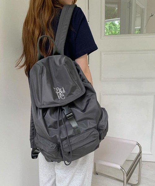 c.u.l(シーユーエル)の「A4収納 ワンポイント刺繍 ナイロン バックパック リュック cula1315(バックパック/リュック・レディース・ブラウン/グレー/ブラック・FREE)」の14枚目の写真