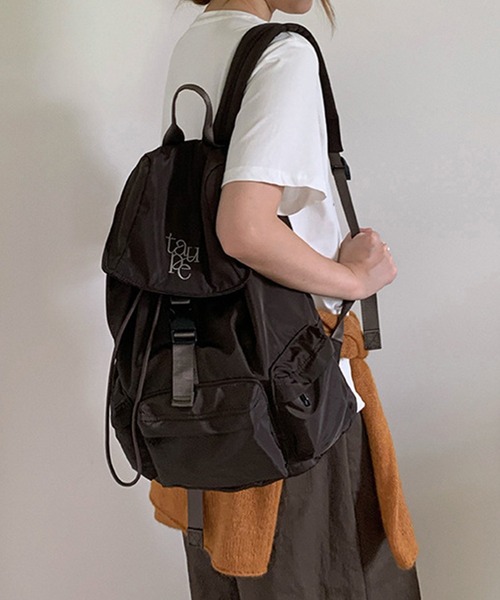c.u.l(シーユーエル)の「A4収納 ワンポイント刺繍 ナイロン バックパック リュック cula1315(バックパック/リュック・レディース・ブラウン/グレー/ブラック・FREE)」の18枚目の写真