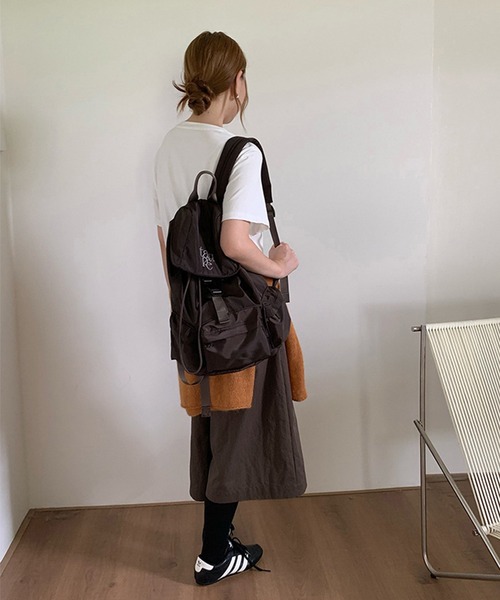 c.u.l(シーユーエル)の「A4収納 ワンポイント刺繍 ナイロン バックパック リュック cula1315(バックパック/リュック・レディース・ブラウン/グレー/ブラック・FREE)」の19枚目の写真
