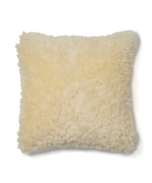 SALE価格23:59まで　Francfranc クッションカバー45×45 セール】ファー クッションカバー 45×45 ライトイエロー（O-067