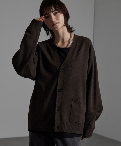 CIYOT(シヨウト)の「【CIYOT】ルーズシルエットメランジニットカーディガン(カーディガン/ボレロ・メンズ・ダークブラウン/チャコールグレー/グレー/グレイッシュブルー/ブラック・M/L)」の4枚目の写真