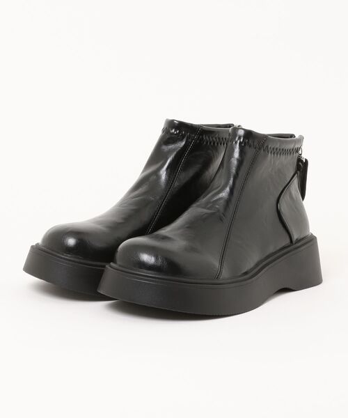 SVEC(シュベック)の「厚底プラットフォーム ショートブーツ / バックジップ(ブーツ・レディース・ブラウン/ベージュ/ブラック/ブラウン系その他・37/38/39/36/35/40)」の2枚目の写真