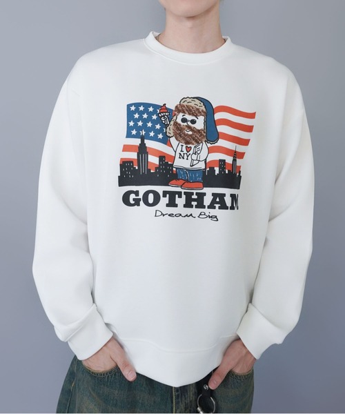 ひげおじさんスウェット/アメリカ/体刺繍デザインリカ/さらもち素材