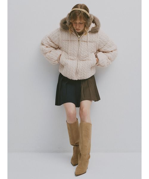 FURFUR（ファーファー）の「バイカラープリーツミニスカート（スカート・レディース・ネイビー/ブラウン/チャコールグレー・F）」の7枚目の写真
