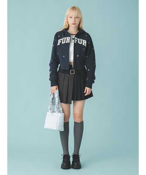 FURFUR（ファーファー）の「バイカラープリーツミニスカート（スカート・レディース・ネイビー/ブラウン/チャコールグレー・F）」の18枚目の写真