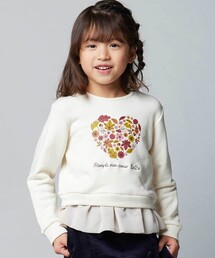 BeBe | マシュマロウラケハートリーフブーケ裾フリルトレーナー(スウェット)