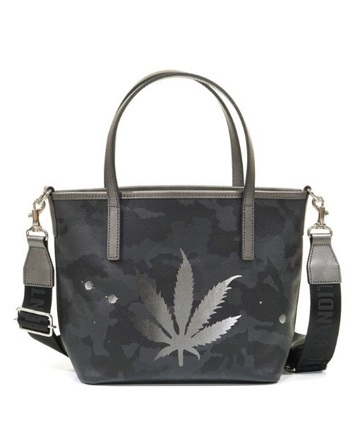 GENTIL BANDIT(ジャンティバンティ)の「GENTIL BANDIT x lucien pellat-finet /14th Anniv. Ltd トートバッグPM(marijuana)(トートバッグ・メンズ・ブラック/ホワイト・F)」の2枚目の写真