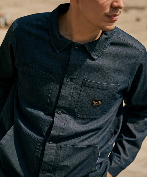 RVCA（ルーカ）の「RVCA メンズ QUILTING DENIM SHIRT 長袖シャツ 【2025年秋冬モデル】/ルーカキルティングデニムシャツ（シャツ/ブラウス・メンズ・ブルー/ブラック・LARGE/MEDIUM/SMALL）」の7枚目の写真