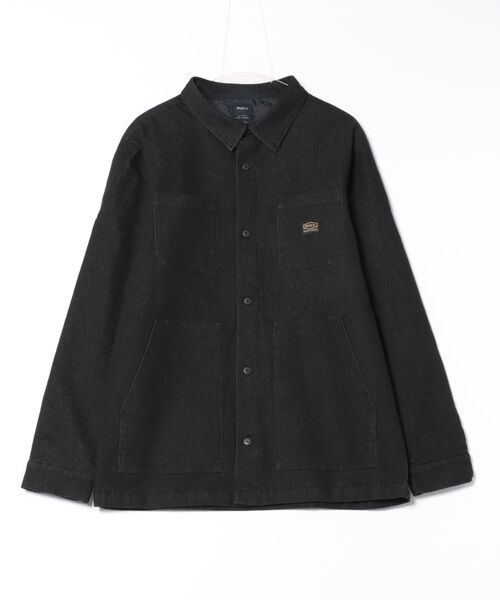 RVCA（ルーカ）の「RVCA メンズ QUILTING DENIM SHIRT 長袖シャツ 【2025年秋冬モデル】/ルーカキルティングデニムシャツ（シャツ/ブラウス・メンズ・ブルー/ブラック・LARGE/MEDIUM/SMALL）」の4枚目の写真