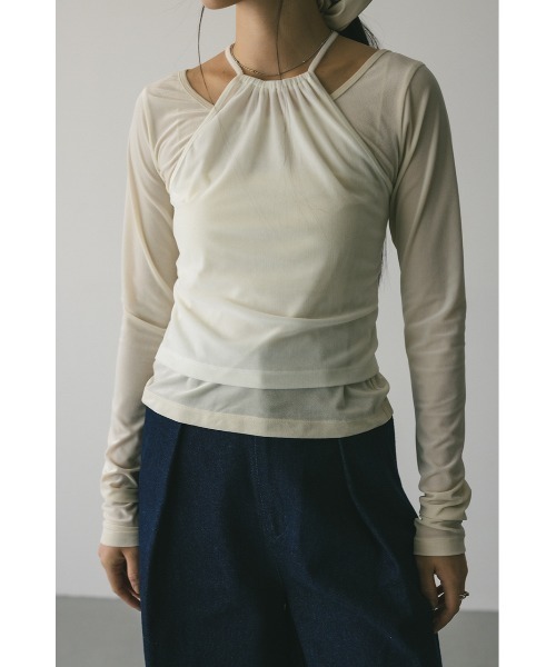 セール】2ピースホルターベロアトップ（Tシャツ/カットソー