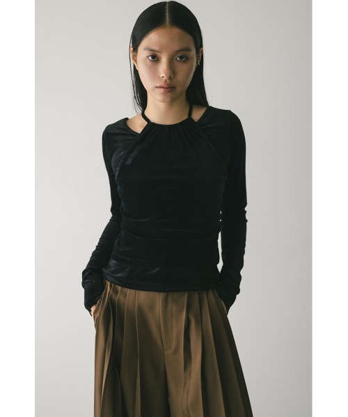 セール】2ピースホルターベロアトップ（Tシャツ/カットソー