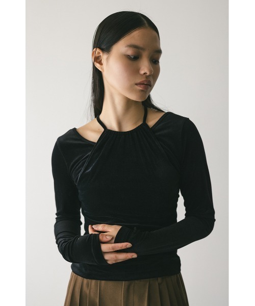 セール】2ピースホルターベロアトップ（Tシャツ/カットソー