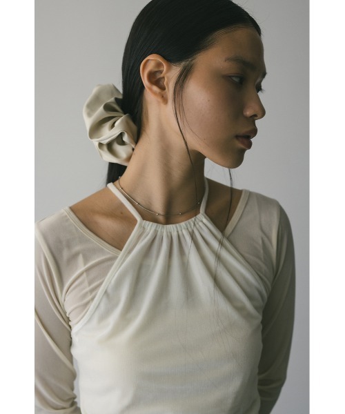 2ピースホルターベロアトップ（Tシャツ/カットソー