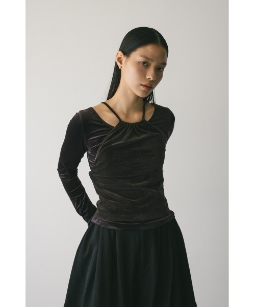 セール】2ピースホルターベロアトップ（Tシャツ/カットソー