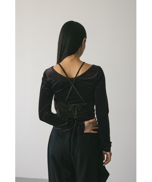 セール】2ピースホルターベロアトップ（Tシャツ/カットソー