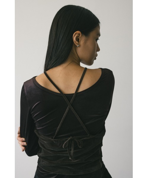 2ピースホルターベロアトップ（Tシャツ/カットソー