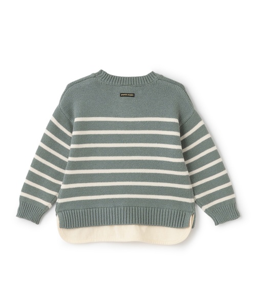 petit main（プティマイン）の「【ウォッシャブル】ボーダーニット（ニット/セーター・キッズ・アイボリー/ネイビー/モカ/モスグリーン・M/L/S）」の12枚目の写真