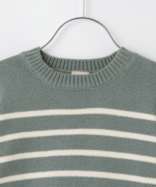 petit main（プティマイン）の「【ウォッシャブル】ボーダーニット（ニット/セーター・キッズ・アイボリー/ネイビー/モカ/モスグリーン・M/L/S）」の11枚目の写真