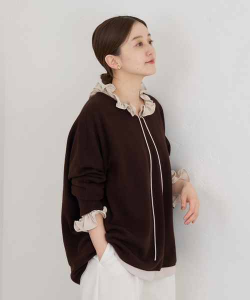 IENA(イエナ)の「襟フリルブラウス(シャツ/ブラウス・レディース・アイボリー/ブラック系その他/ベージュ・FREE)」の13枚目の写真