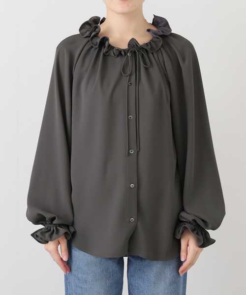 IENA(イエナ)の「襟フリルブラウス(シャツ/ブラウス・レディース・アイボリー/ブラック系その他/ベージュ・FREE)」の19枚目の写真