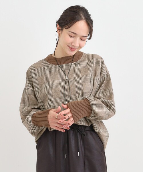 SHOO・LA・RUE（シューラルー）の「チェック柄プルオーバー（Tシャツ/カットソー・レディース・ブラック系1/ダークブラウン系1・04/02/03/01）」の7枚目の写真