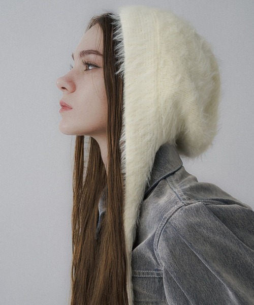 HARE(ハレ)の「シャギーニットキャップ(HARE)(ニットキャップ/ビーニー・レディース・ホワイト/ブラック・FREE)」の1枚目の写真