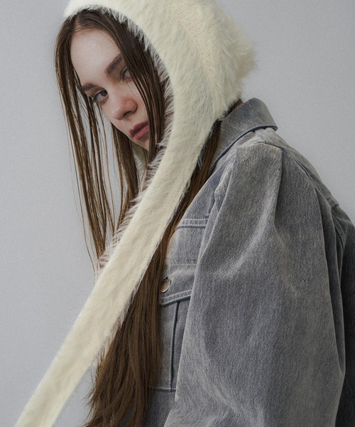 HARE(ハレ)の「シャギーニットキャップ(HARE)(ニットキャップ/ビーニー・レディース・ホワイト/ブラック・FREE)」の5枚目の写真