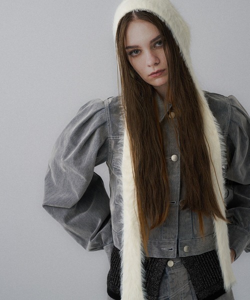 HARE(ハレ)の「シャギーニットキャップ(HARE)(ニットキャップ/ビーニー・レディース・ホワイト/ブラック・FREE)」の7枚目の写真