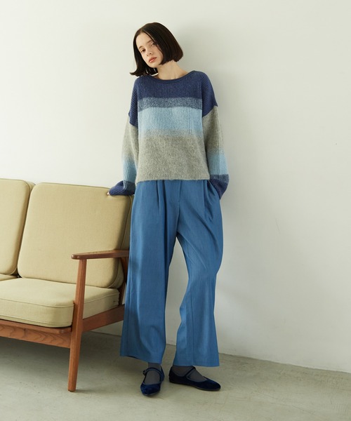 LA MARINE FRANCAISE(マリン フランセーズ)の「【Porter des boutons 】 別注モヘア2wayニット(ニット/セーター・レディース・ブルー/チャコールグレー/イエロー・FREE)」の13枚目の写真