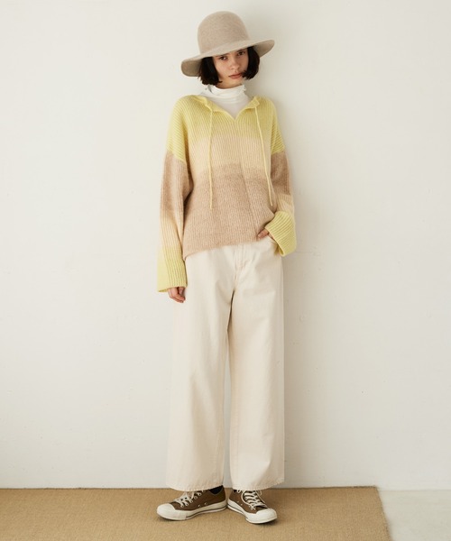 LA MARINE FRANCAISE(マリン フランセーズ)の「【Porter des boutons 】 別注モヘア2wayニット(ニット/セーター・レディース・ブルー/チャコールグレー/イエロー・FREE)」の6枚目の写真