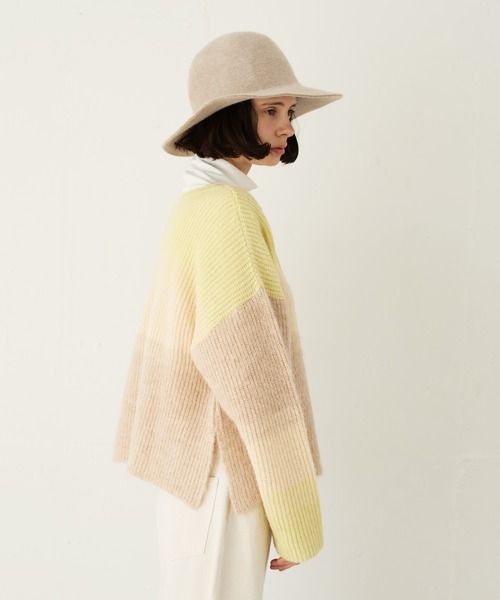 LA MARINE FRANCAISE(マリン フランセーズ)の「【Porter des boutons 】 別注モヘア2wayニット(ニット/セーター・レディース・ブルー/チャコールグレー/イエロー・FREE)」の5枚目の写真