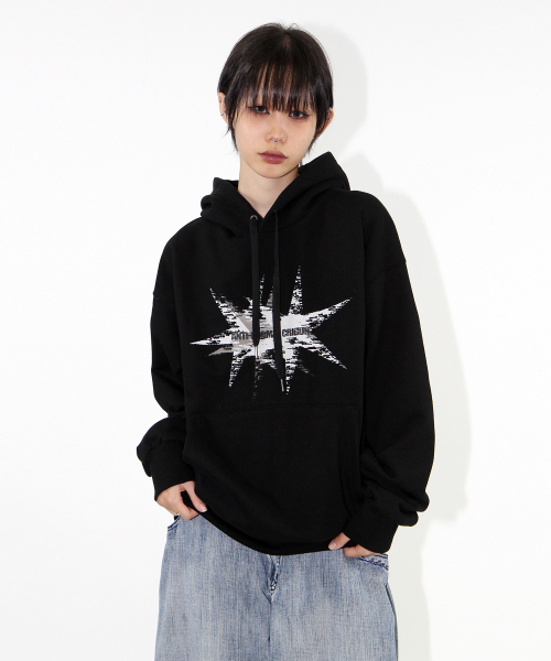 CRIGUN(クリガン)の「スローイングスター フードパーカー ブラック(パーカー・レディース・ブラック・MEDIUM/LARGE/X-LARGE/XX-LARGE)」の3枚目の写真