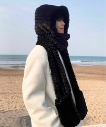 NOWLE(ノウル)の【NOWLE】2WAY もこもこ フェイクファー フード ロング マフラー(マフラー)