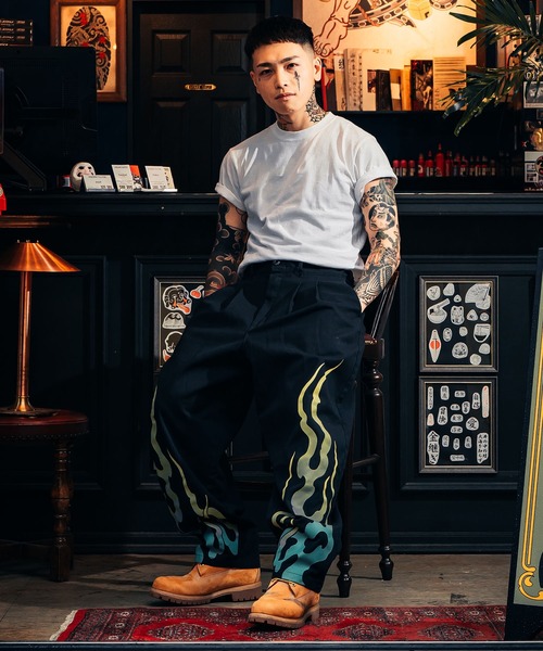 Dickies(ディッキーズ)の「Dickies/ディッキーズ MS X INS FIRE PRINT PT ロンパン 81560600(その他パンツ・メンズ・ブラック・XL/L/M)」の2枚目の写真