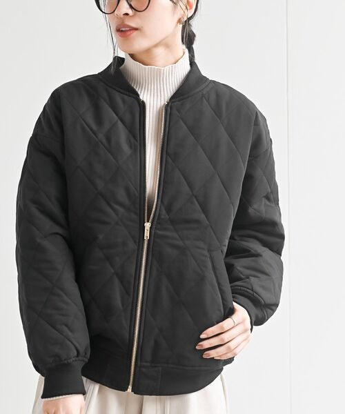 rps（アールピーエス）の「ダイヤキルトＭＡ－１ブルゾン（MA-1・レディース・ブラック/カーキ・フリー）」の2枚目の写真