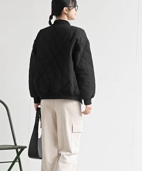 rps（アールピーエス）の「ダイヤキルトＭＡ－１ブルゾン（MA-1・レディース・ブラック/カーキ・フリー）」の5枚目の写真