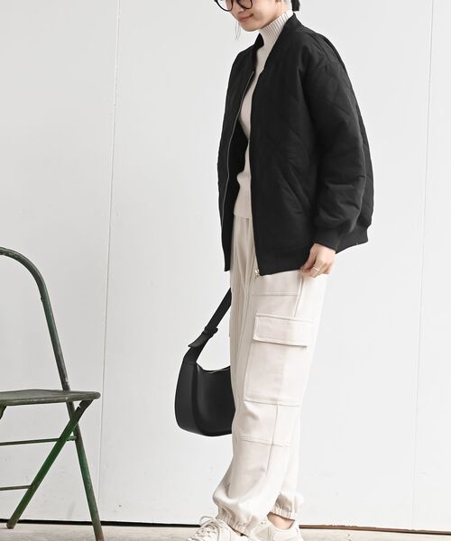 rps（アールピーエス）の「ダイヤキルトＭＡ－１ブルゾン（MA-1・レディース・ブラック/カーキ・フリー）」の6枚目の写真