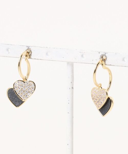 Burner(バーナー)の「【OKUOKU 0909】ハートチャームフープピアス oku-pier10-13【RBTS】(ピアス(両耳用)・レディース・ブラック/ホワイト・FREE)」の10枚目の写真
