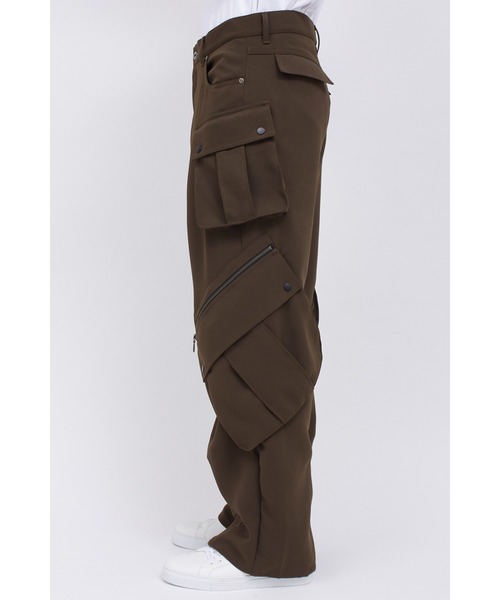 TORNADO MART（トルネードマート）の「ﾀﾞﾌﾞﾙｸﾛｽﾜｲﾄﾞｶｰｺﾞﾊﾟﾝﾂ（カーゴパンツ・メンズ・カーキ/ブラック・S/M/L/LL）」の12枚目の写真